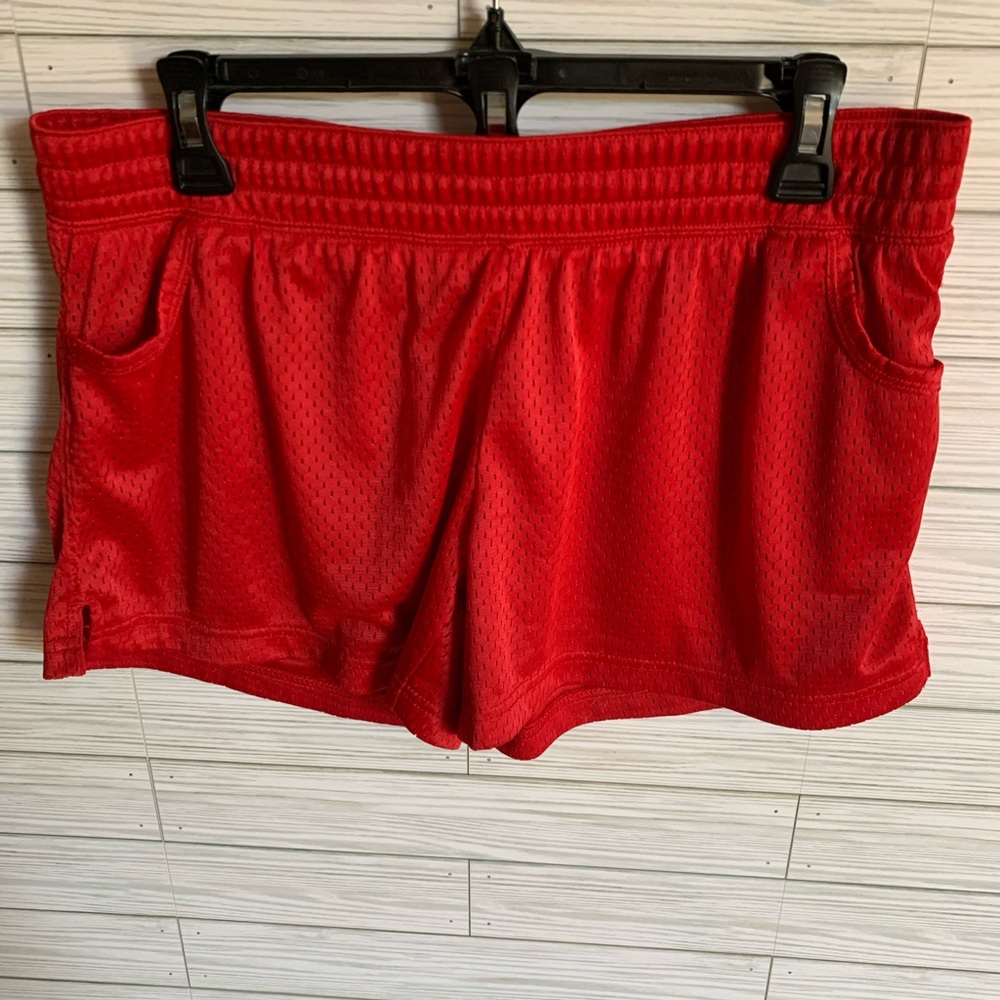 BCG Red Women's Athletic Mesh Shorts - Comfortable Summer Activewear